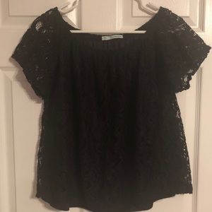 Black Lace Off the Shoulder Top